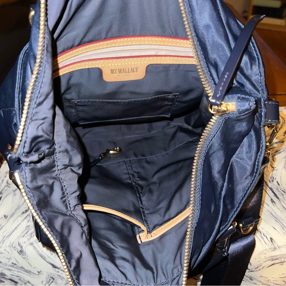 MZ Wallace Chelsea Top Handle & Crossbody Tote in Navy Blue Dawn Rec w/dustbag - Picture 11 of 11